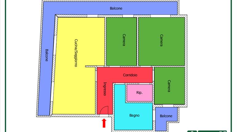 Trilocale adiacente sbarre centrali Rif. 147/21